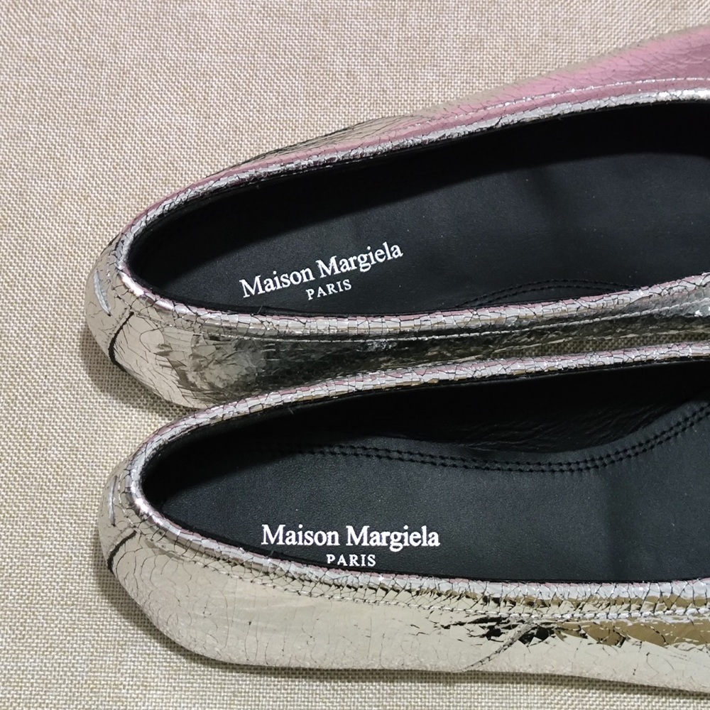 Maison Martin Margiela Silver Tabi Split-Toe Ballet Flats - Picture 4 of 8